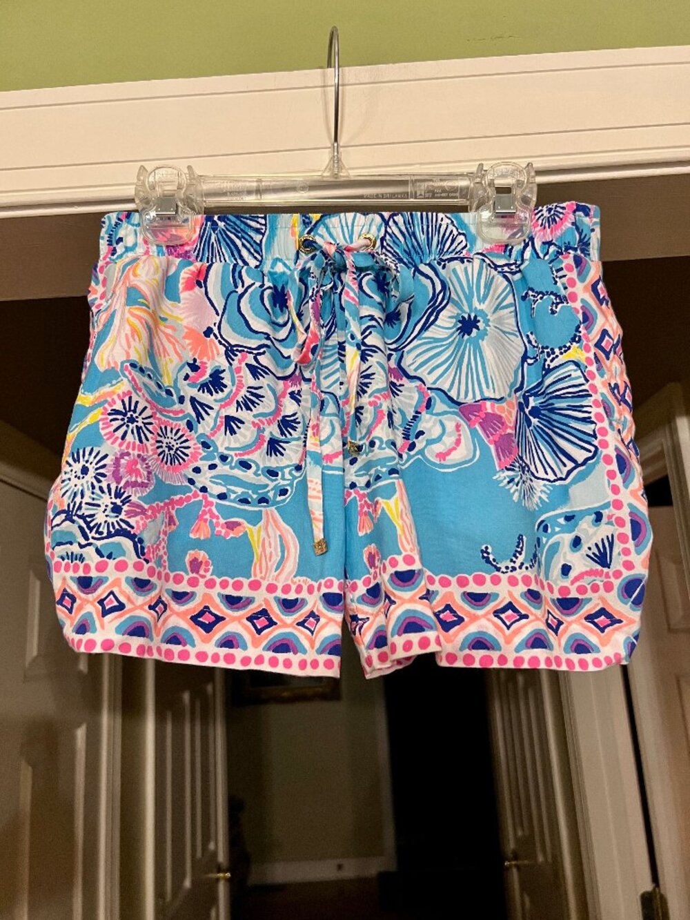 EUC Lilly Pulitzer Katia Shorts in Bali Blue Once Upon a Tide Size XXS 2XS